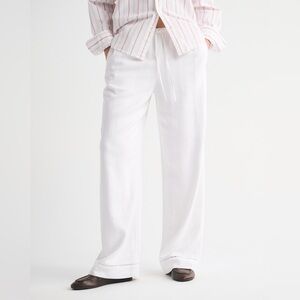 Abercrombie & Fitch White linen blend pull on pants